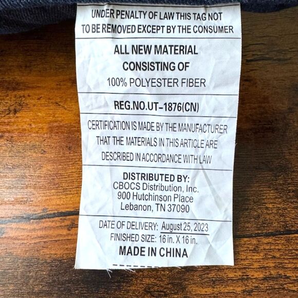 NWT Cracker Barrel Multicolor Embroidered Floral Denim Horses Square 16" Pillow - Picture 12 of 12